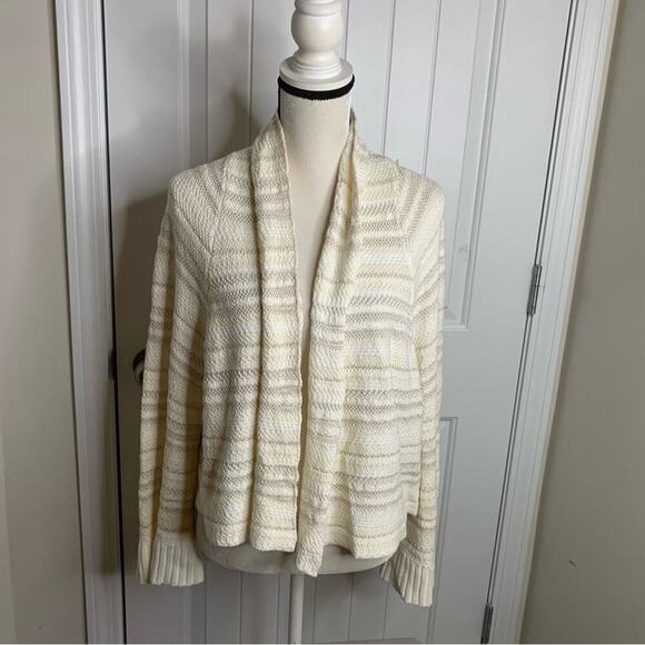 Anthropologie‎ moth bell sleeves open front cotton sweater cardigan medium - Picture 4 of 8